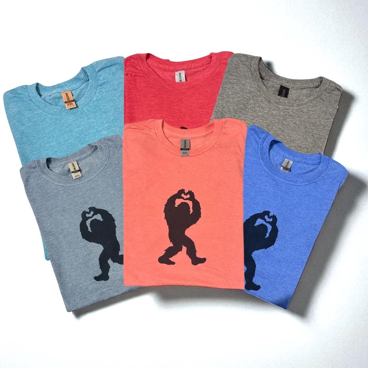 CLEARANCE! Heart Hands Bigfoot T-Shirt: Comfort Colors Sasquatch Tee