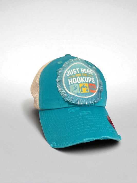 Just Here for the Hookups Hat Camping Cap