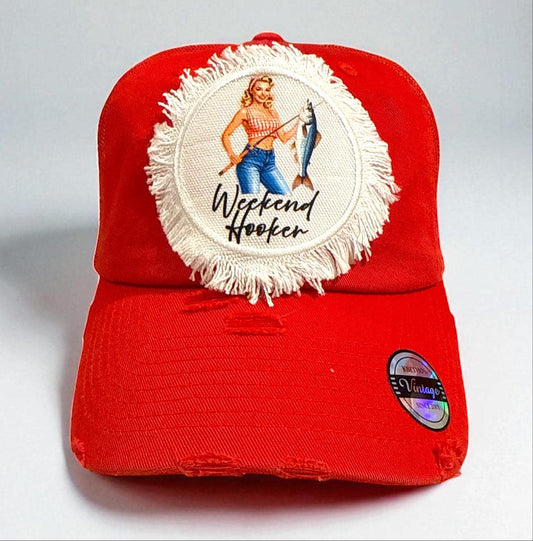 Weekend Hooker Hat Cap Fishing Blonde Brunette cap
