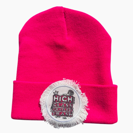 High Class Trailer Trash Camper Hot Pink Beanie