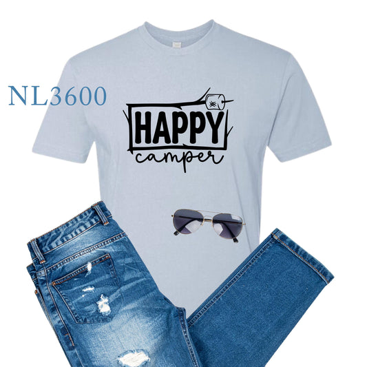 Happy Camper S'more SmoresTee T-shirt Unisex Stonewash Blue