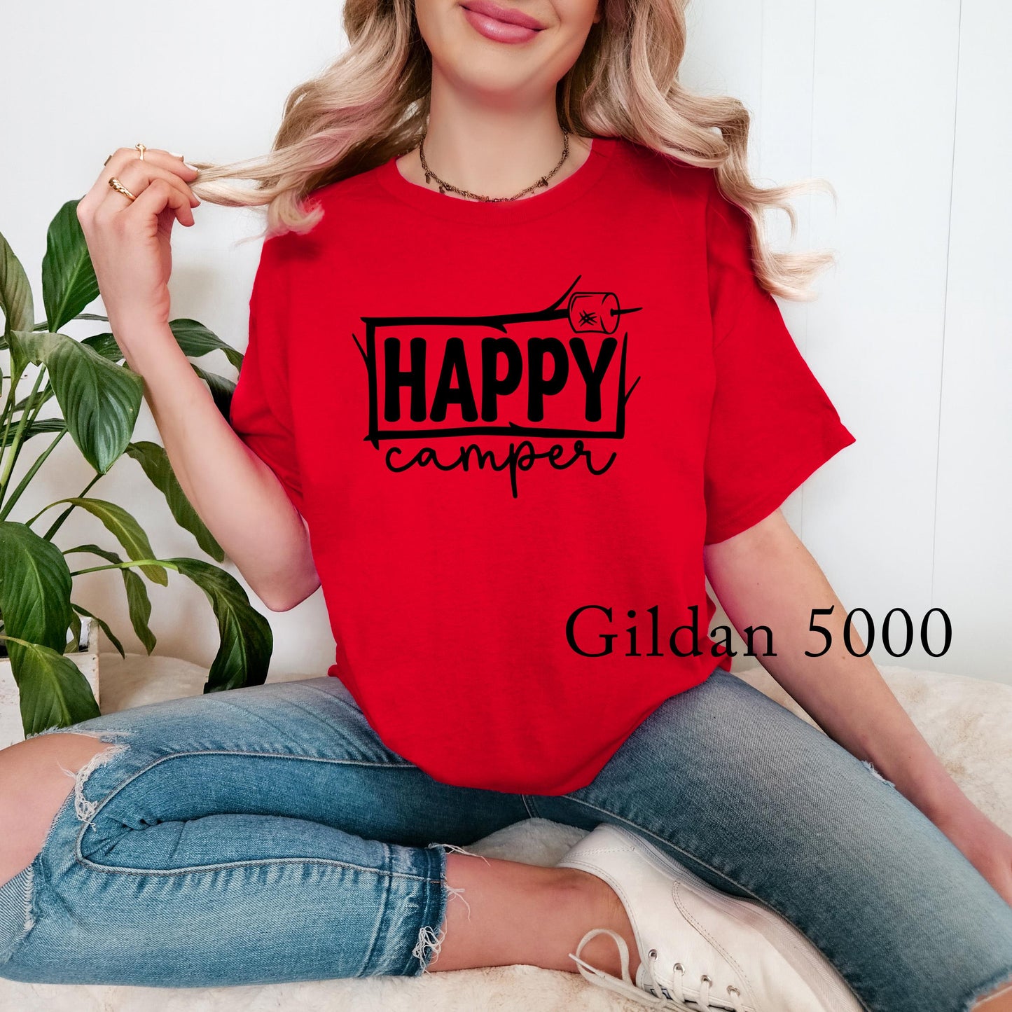 Happy Camper S'more Smores Tee T-shirt Unisex Red