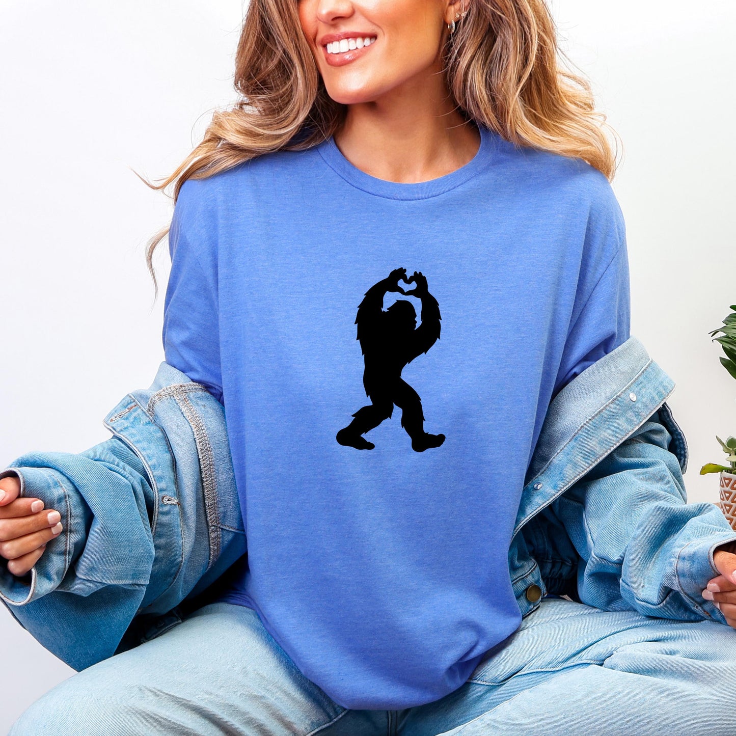 CLEARANCE! Heart Hands Bigfoot T-Shirt: Comfort Colors Sasquatch Tee