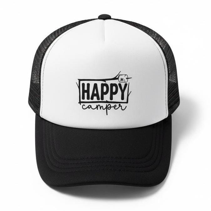 Kids Youth Happy Camper Smores S'mores Camping Trucker Hat