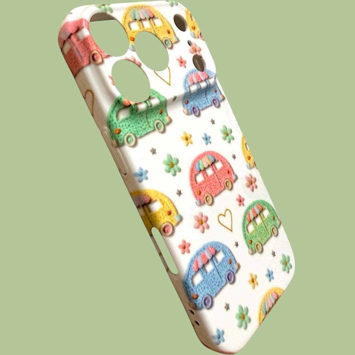 Last One! Faux Embroidered Cross Stitch Look Camping Iphone Case 17 16  Pro Max Happy Camper Cute Floral