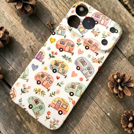 Happy Camper Floral Embroidered Style Camping iPhone Case: 17 18 Pro Max