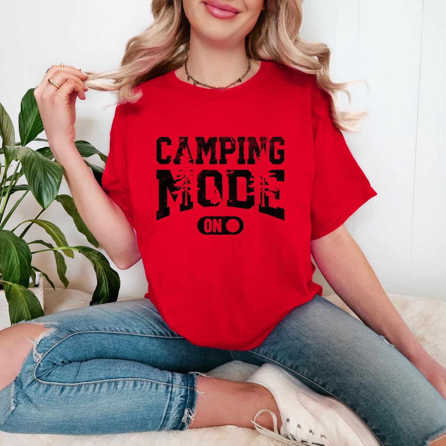 Camping Mode, Camp Mode  Tee T-shirt Unisex Red