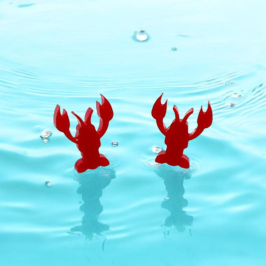 Maine Lobster Acrylic Earrings Hypoallergenic, Bar Harbor Lobstah