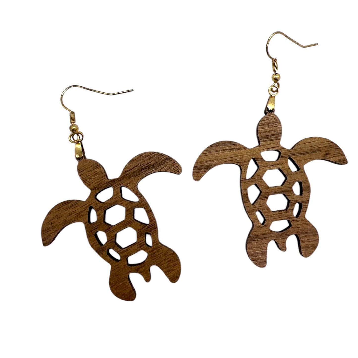 Sea Turtles Wood Engraved Earrings Hypoallergenic