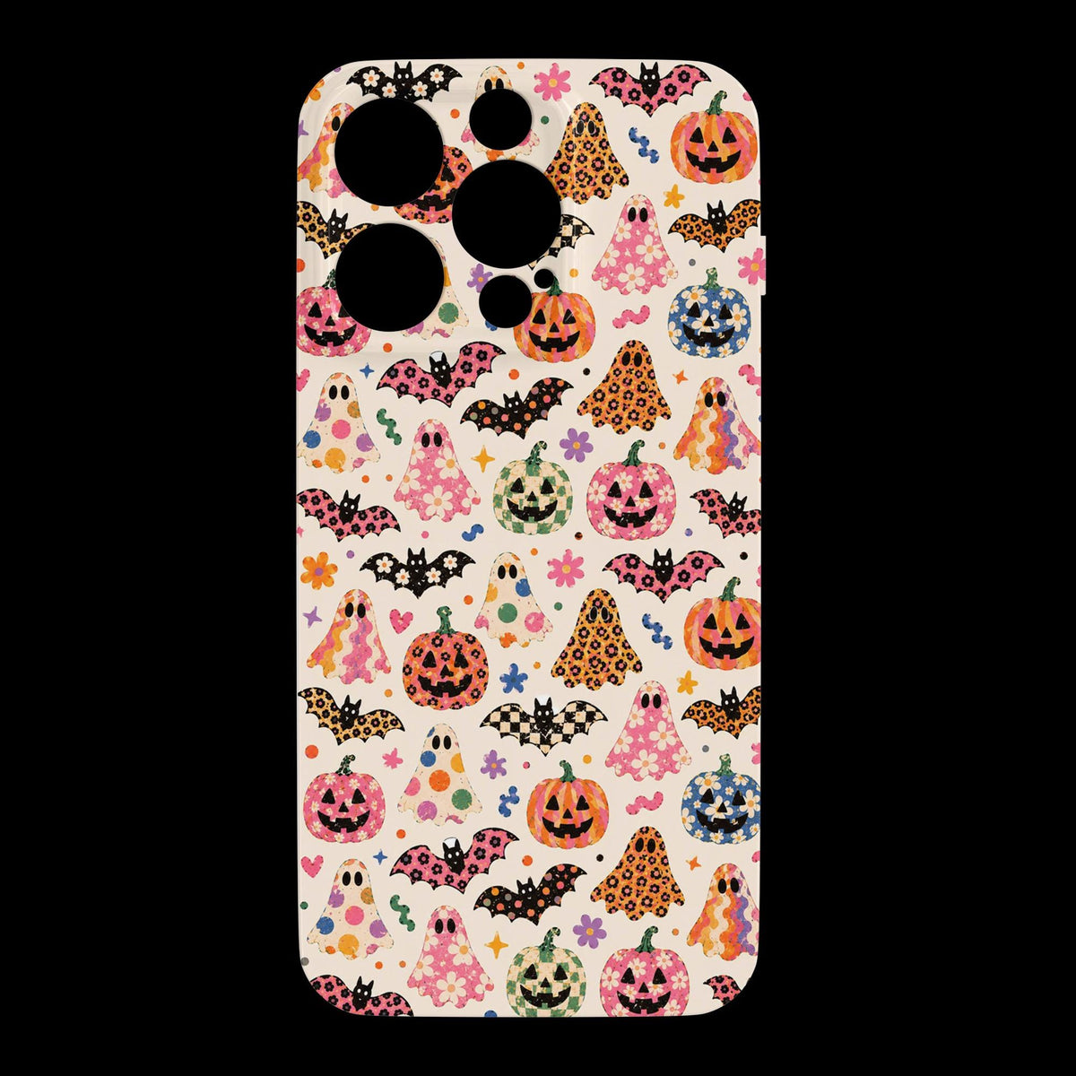 Funky Halloween, Spooky, Cute, Skeletons, Bats, Pumpkins Iphone Case 17 16  Pro Max, Plus Kids Hippie