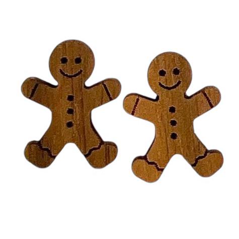 6 Pairs of Christmas Earrings Gingerbread, Snowflake, Christmas Light Bulb Stud Earrings