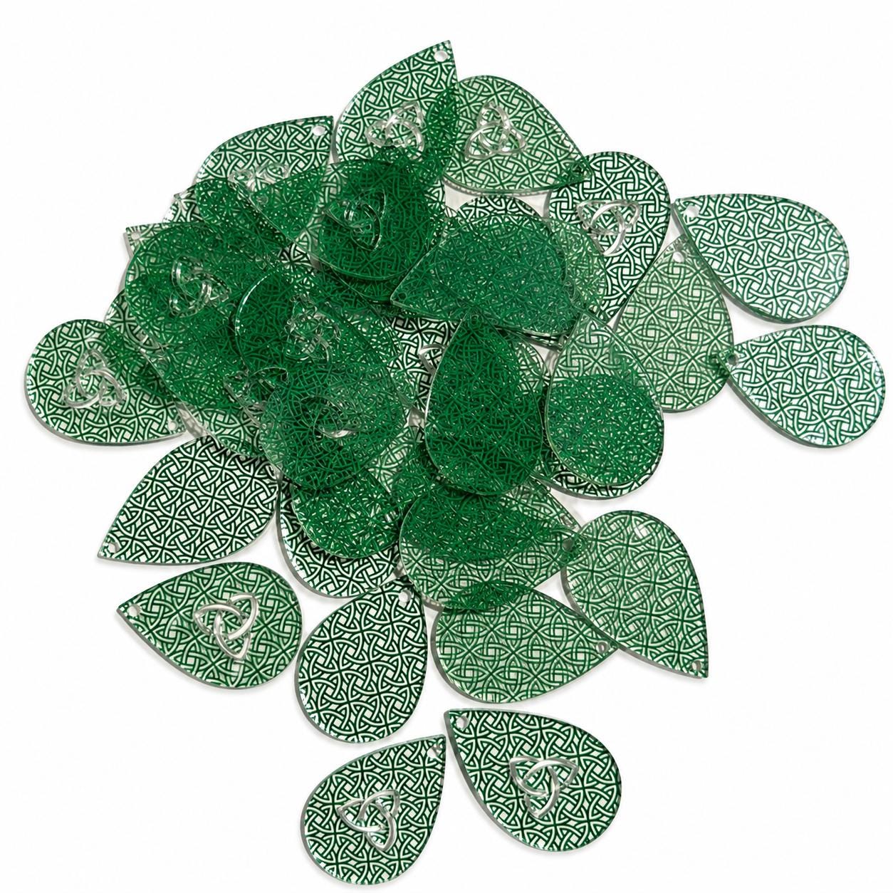 Celtic Knot Weave Triquetra Earrings Acrylic 2" Blanks NO Hardware St Patrick's Day