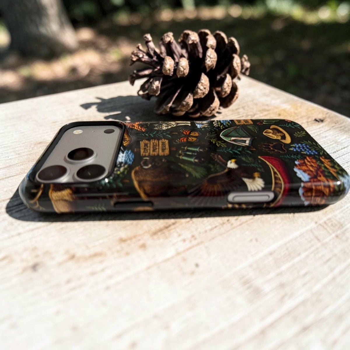 Embroidered Style National Parks Themed  NPS Tough Iphone Case 18 17 16 Pro, Pro Max, Plus Yellowstone Buffalo Arches Camping MagSafe Eagle