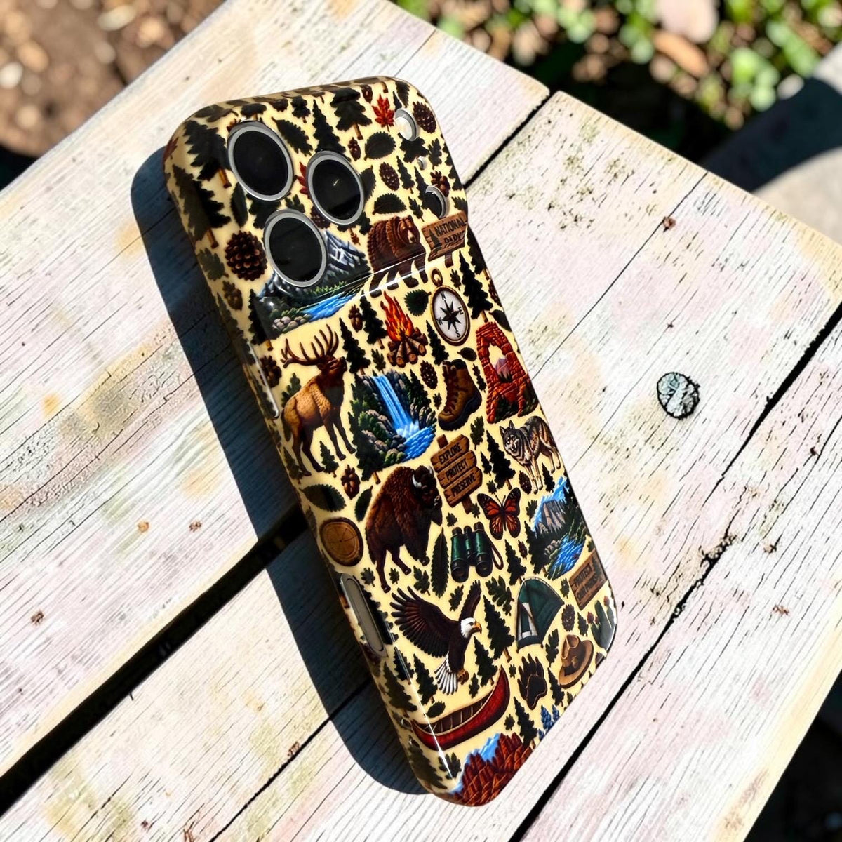 National Parks Themed NPS Inspired Iphone Case 18 17 16 plus  Pro Max, Plus Yellowstone Arches Grand Canyon Bryce Denali Ranger