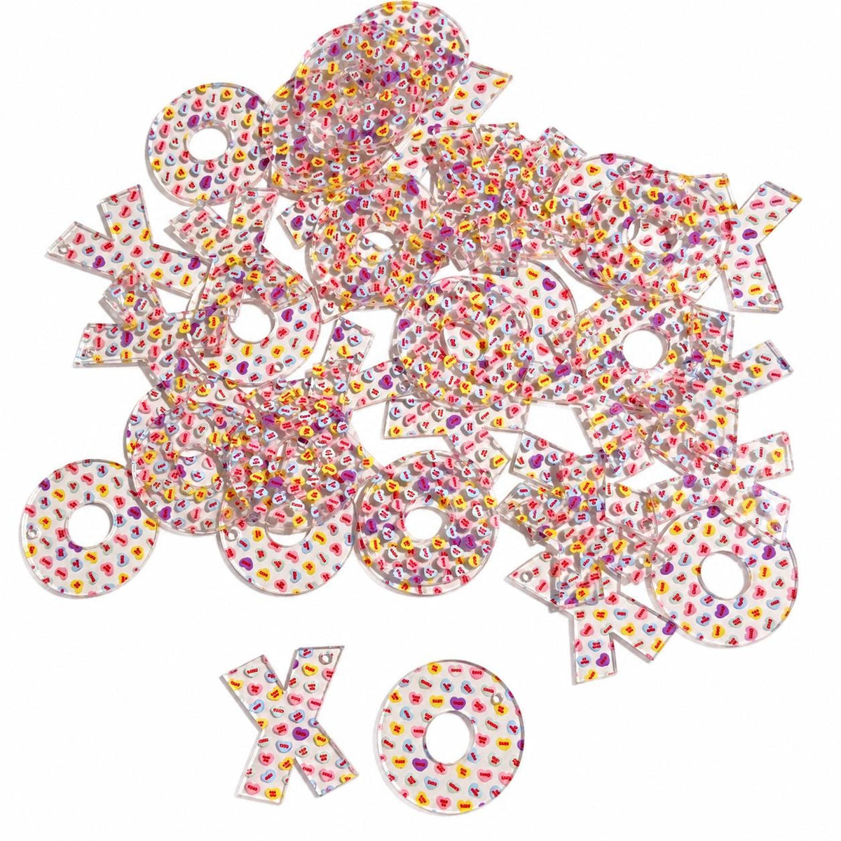 20 Pairs of Valentines Conversation Heart XO  Earring Blanks NO Hardware