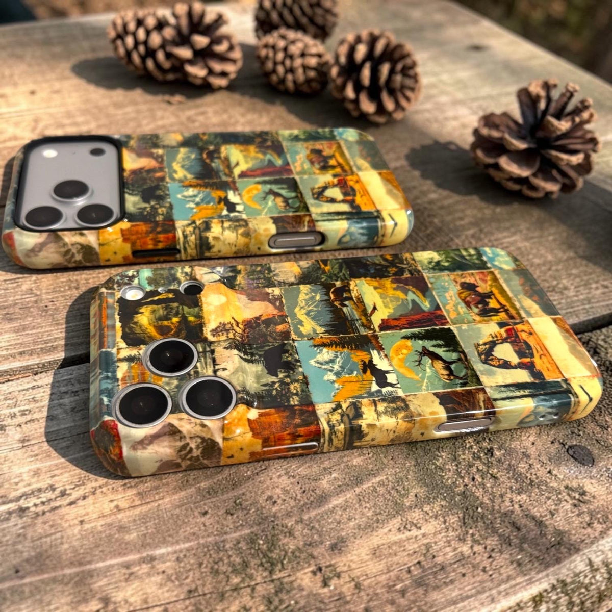National Parks Vintage Art Iphone Case 18 17 16 Pro Max, Plus Yellowstone Acadia Grand Canyon Bryce Canyon, Tuff Case MagSafe Camping