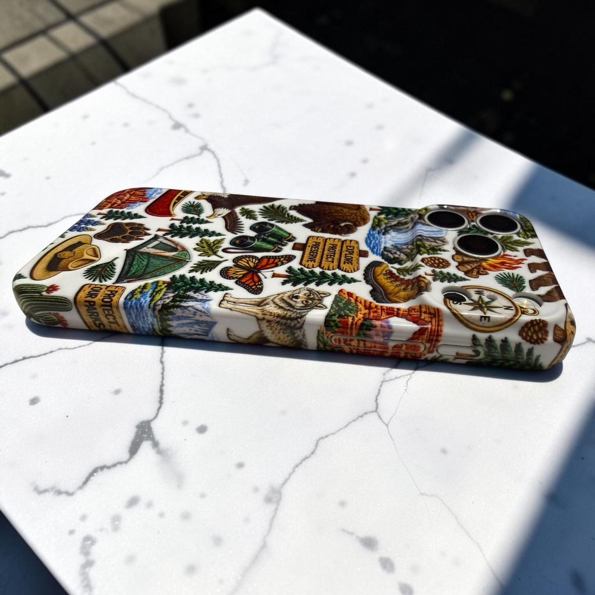 National Parks Themed NPS Inspired Iphone Case 18 17 16 plus Pro Max, Plus Yellowstone Arches Grand Canyon Bryce Denali Ranger