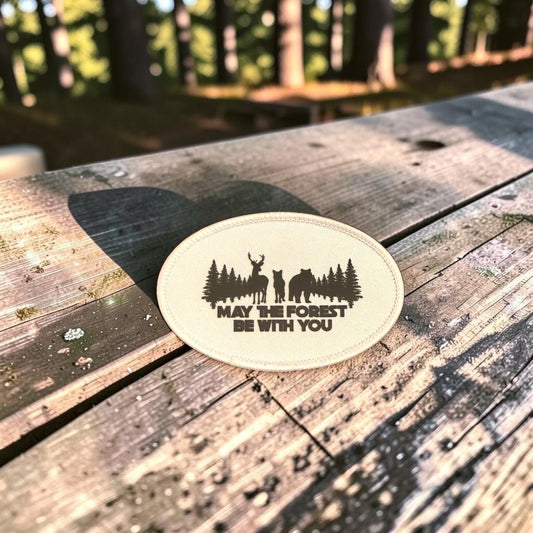 May the Forest be With You Patches Iron On Heat Press Hats Jackets Vests Bags
