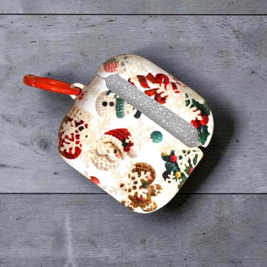 Christmas Crochet Style 3D Knit AirPods 4 Case Skins Covers Air Pods