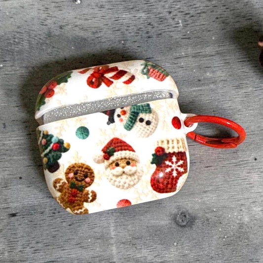Christmas Crochet Style 3D Knit AirPods 4 Case Skins Covers Air Pods