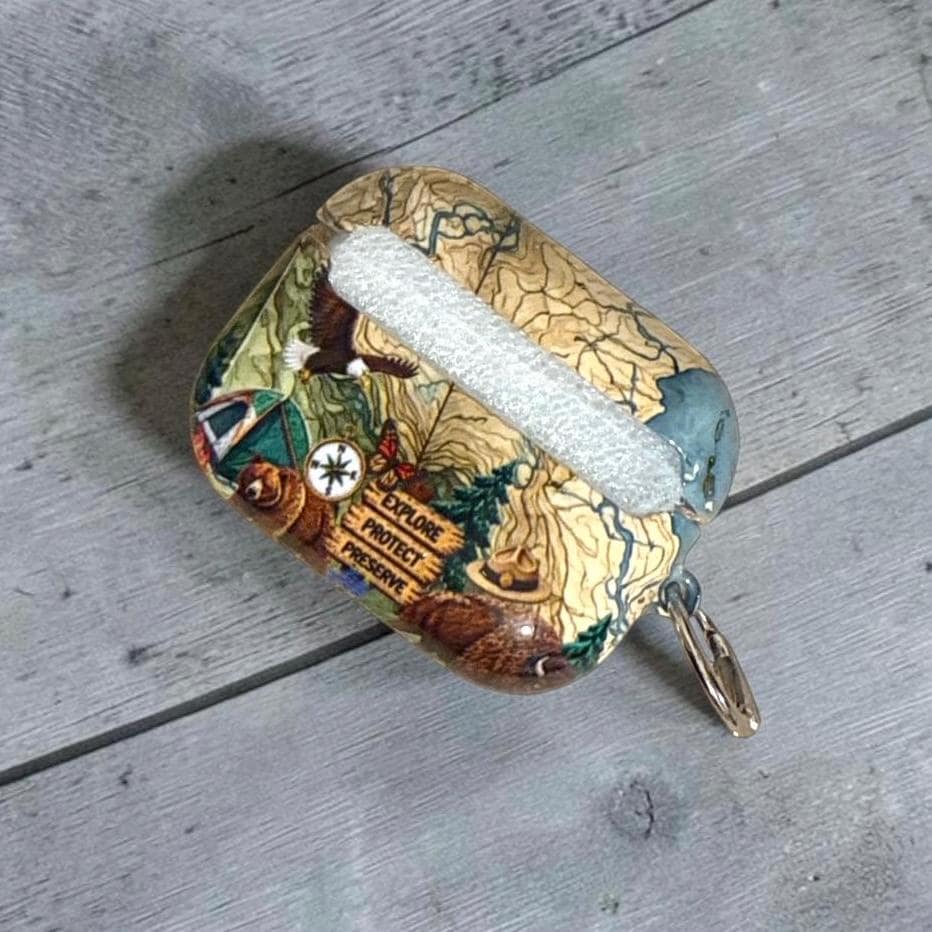 National Parks Map AirPods Pro3 or AirPods 4 Covers, Case,  Skins, NPS Theme, National Parks Inspired