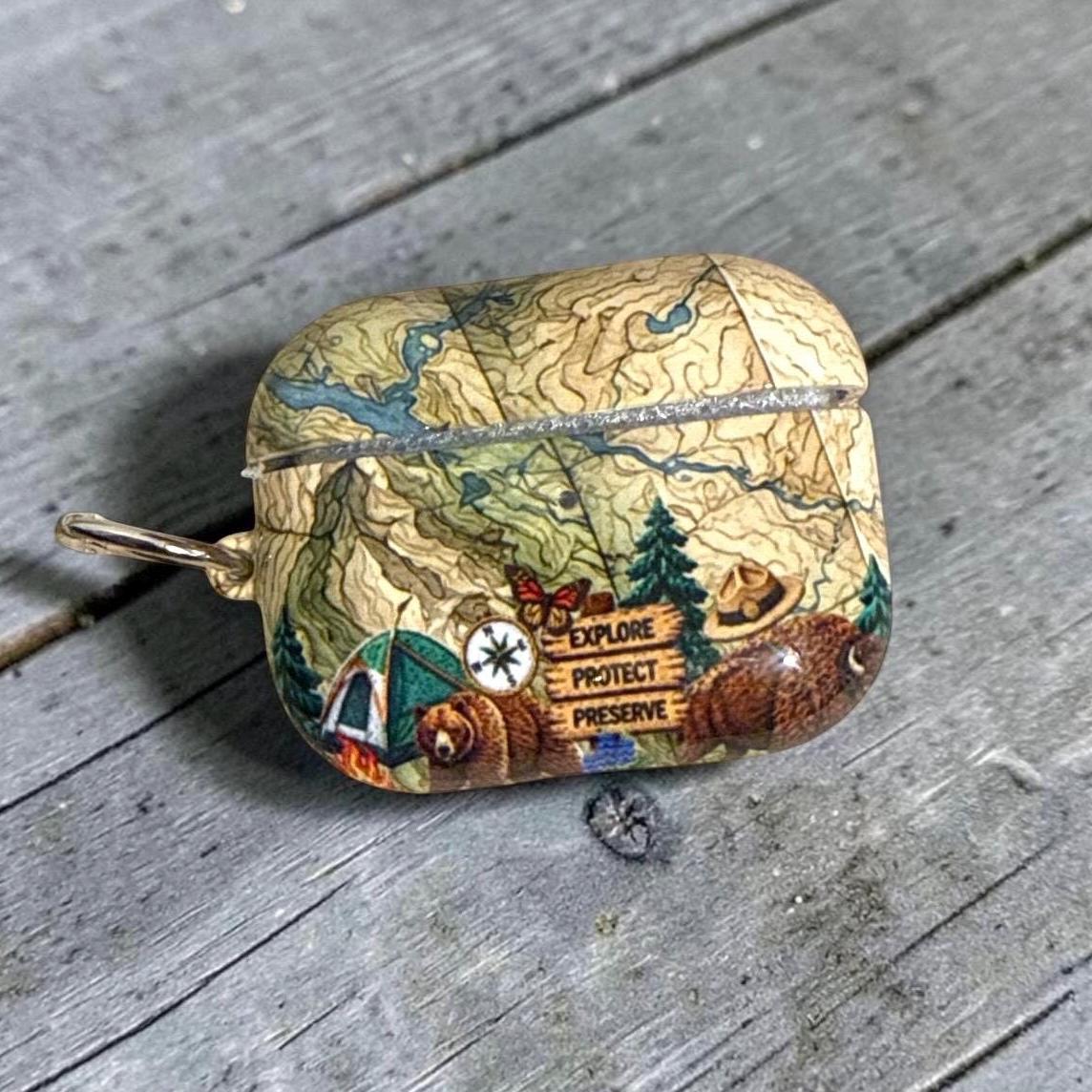 National Parks Map AirPods Pro3 or AirPods 4 Covers, Case,  Skins, NPS Theme, National Parks Inspired