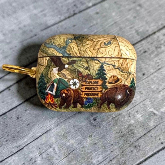 National Parks Map AirPods Pro3 or AirPods 4 Covers, Case,  Skins, NPS Theme, National Parks Inspired