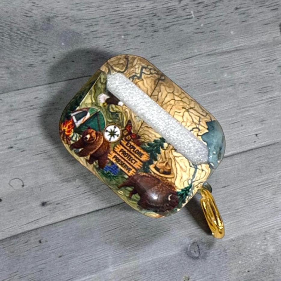 National Parks Map AirPods Pro3 or AirPods 4 Covers, Case,  Skins, NPS Theme, National Parks Inspired