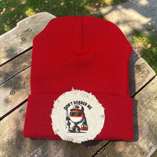 Don't Bobber Me Fishing Beanie Cap Red