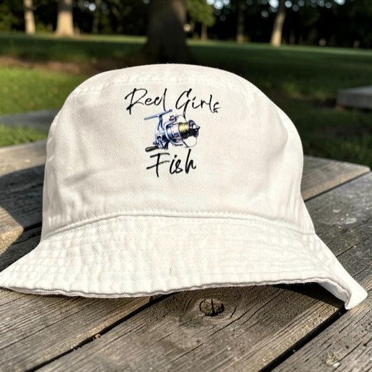 Reel Girls Fish Ladies Fishing Bucket Hat Cap
