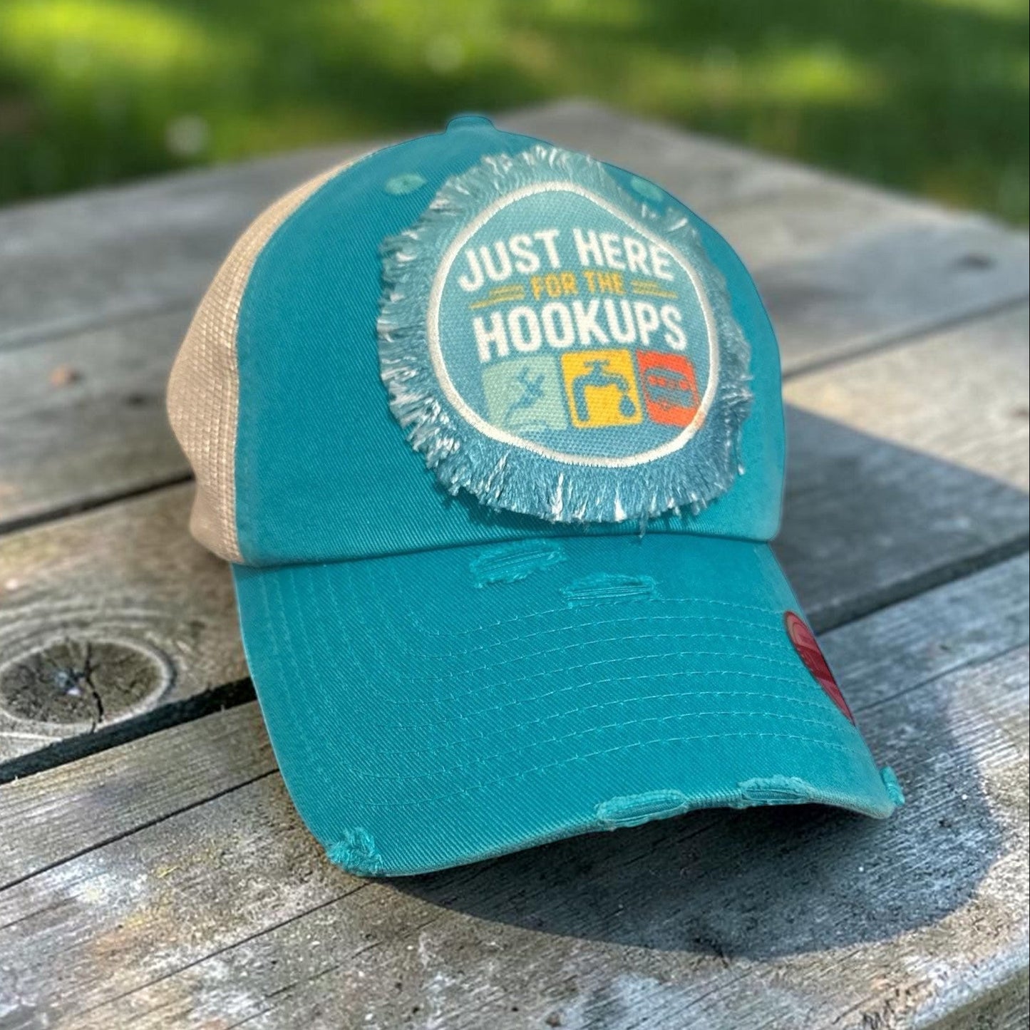 Just Here for the Hookups Hat Camping Cap