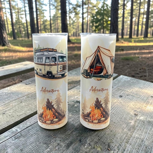 Discover Adventure Explore Tent Van Tumbler 20oz Camping Tumbler