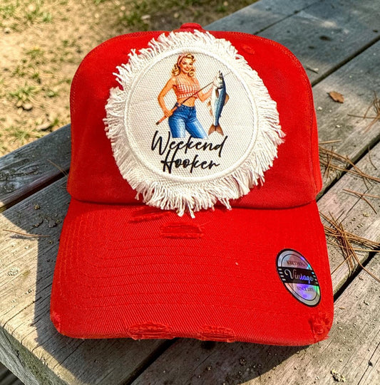 Weekend Hooker Hat Cap Fishing Blonde Brunette cap
