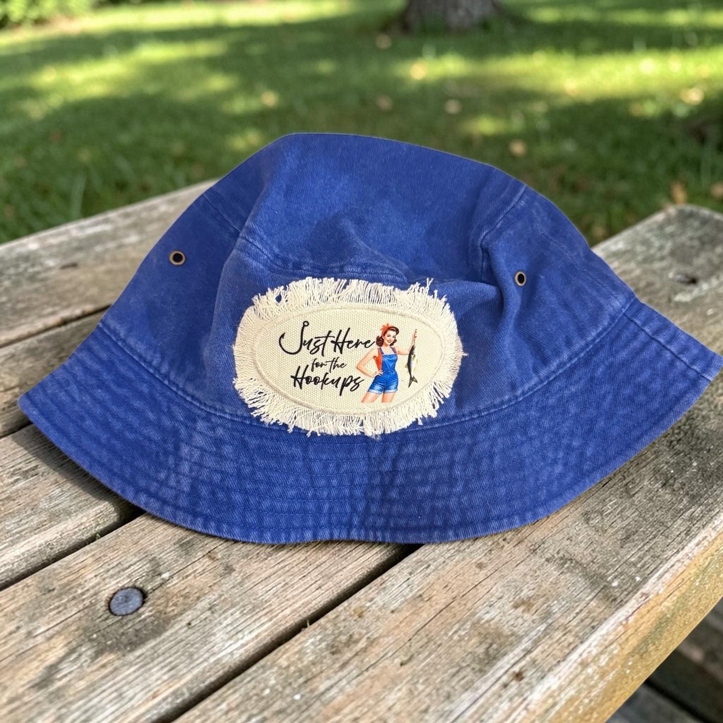 Retro Fishing Bucket Hat, Funny Camping Cap