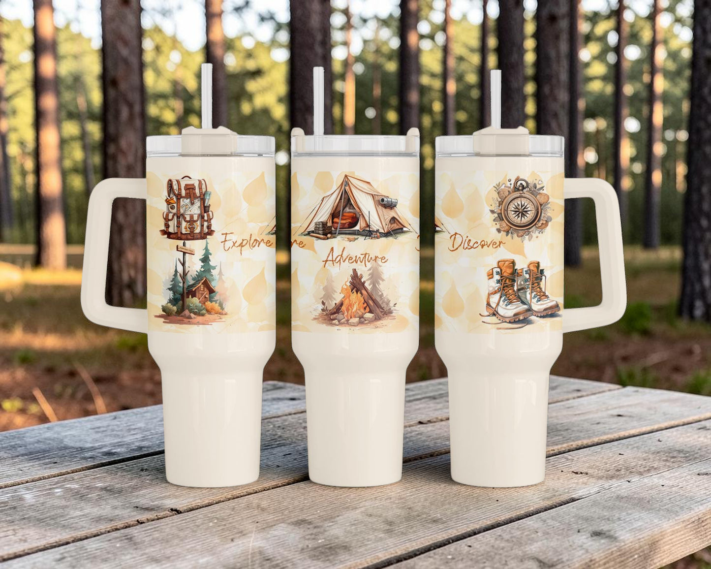 Discover Adventure Explore Tent or Van Tumbler 40oz Camping Tumbler