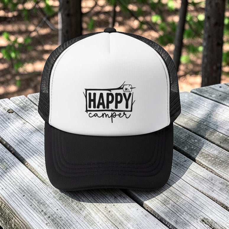 Kids Youth Happy Camper Smores S'mores Camping Trucker Hat