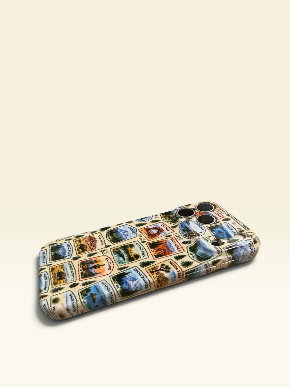 National Parks Stamps Themed NPS Inspired Iphone Case 18 17 16 plus  Pro Max, Plus Yellowstone Arches Grand Canyon Bryce Denali